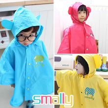 韩国时尚斗篷式儿童雨披 男女童宝宝雨衣雨披 中小童雨披 三色