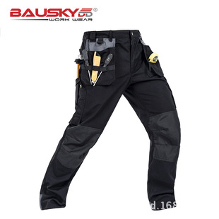 Baoshiji Tooling B131 Work Clothes Labor Protection Men's and Women's Trousers Multi-Pocket Wear-Resistant Solid Machine Repair Pants Loose