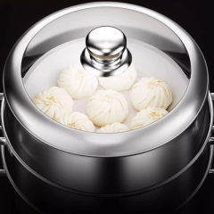 304 stainless steel timed steamer household large-capacity multi-layer composite bottom thickened steamer induction cooker gas special