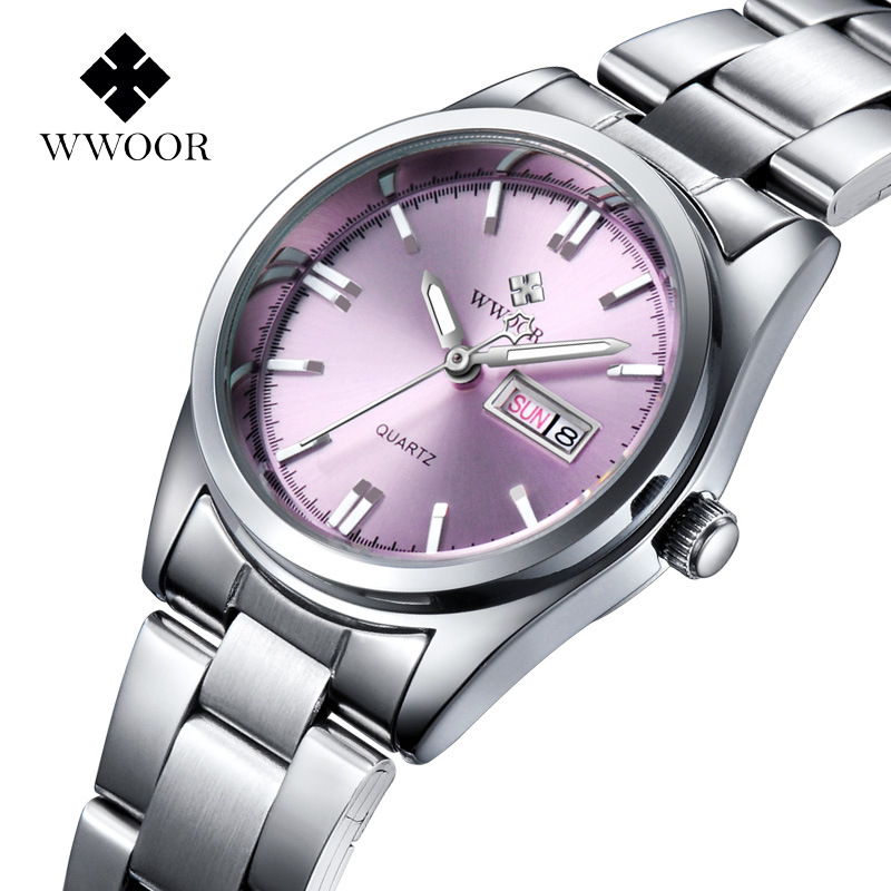 西太后手表8804女表正品精钢钢带日历女士超薄手錶夜光石英批发