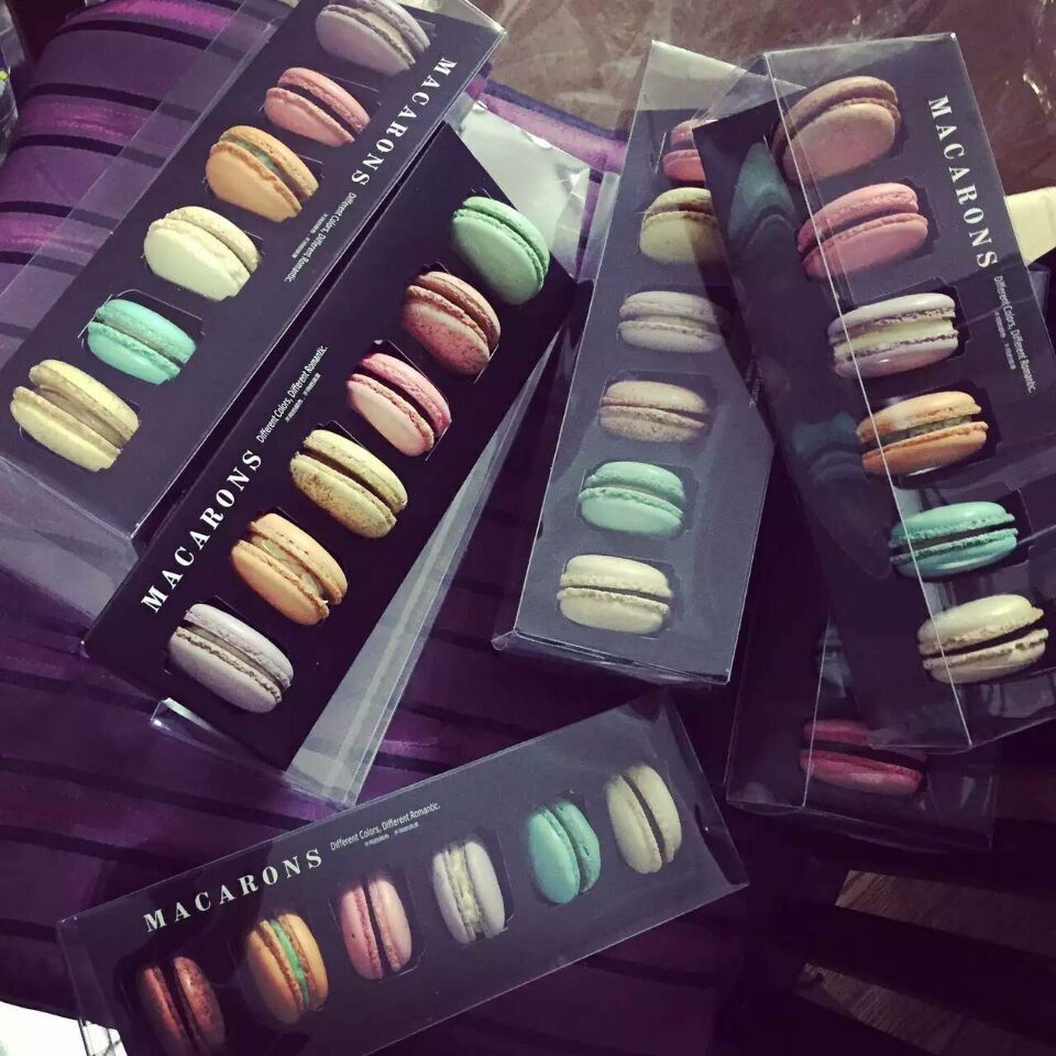 新款6粒装六个装马卡龙包装盒马卡龙纸盒透明胶盒烘焙包装盒