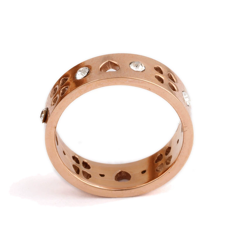 (Cross-border trading), ring stainless steel, European style, 6mm, four-leaf clover, simple and elegant design, for beloved