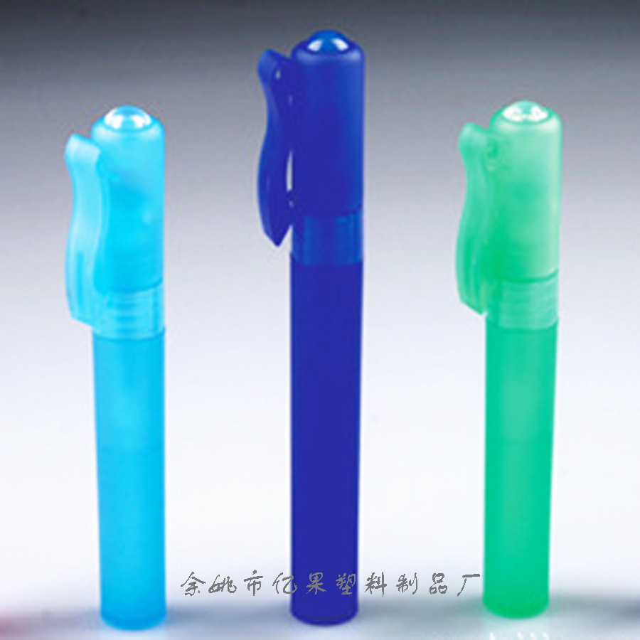 现货供应 香水笔 化妆品分装瓶10ml喷雾瓶笔夹pp塑料磨砂小样瓶