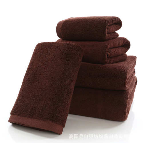 【棉酒店毛巾】美容院包头足疗火疗浴巾毛巾咖啡色铺床毛巾