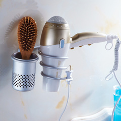 Aluminum Space Hole Blower Hair Salon Storage Hair Dryer Bracket Bathroom Wind Tunnel Bracket Hook Wholesale