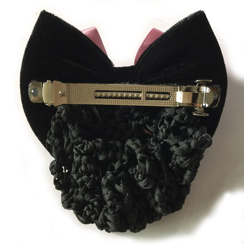 Professional hairpin hairnet gold velvet bow hair accessories net bag hotel stewardess nurse work hairpin