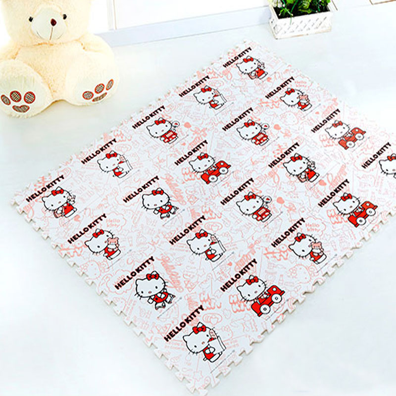 명덕 코팅 파우더 블루 고양이 만화 어린이용 크롤링 매트 고양이 폼 퍼즐 바닥 매트 전체 세트 30개