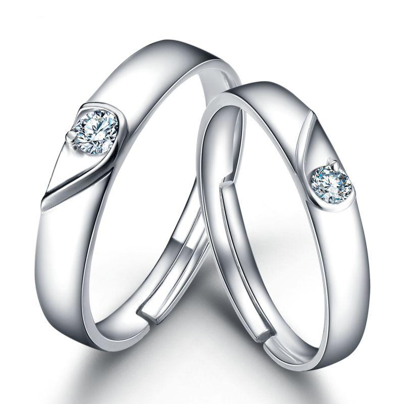 永结同心情侣戒指一对男女活口对戒日韩简约个性时尚手饰品送女友