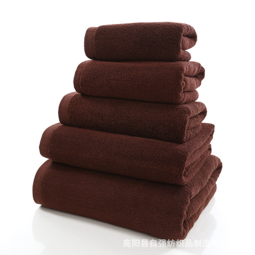 【棉酒店毛巾】美容院包头足疗火疗浴巾毛巾咖啡色铺床毛巾