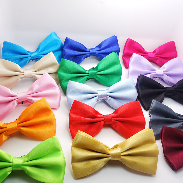 Men's solid color casual bow tie