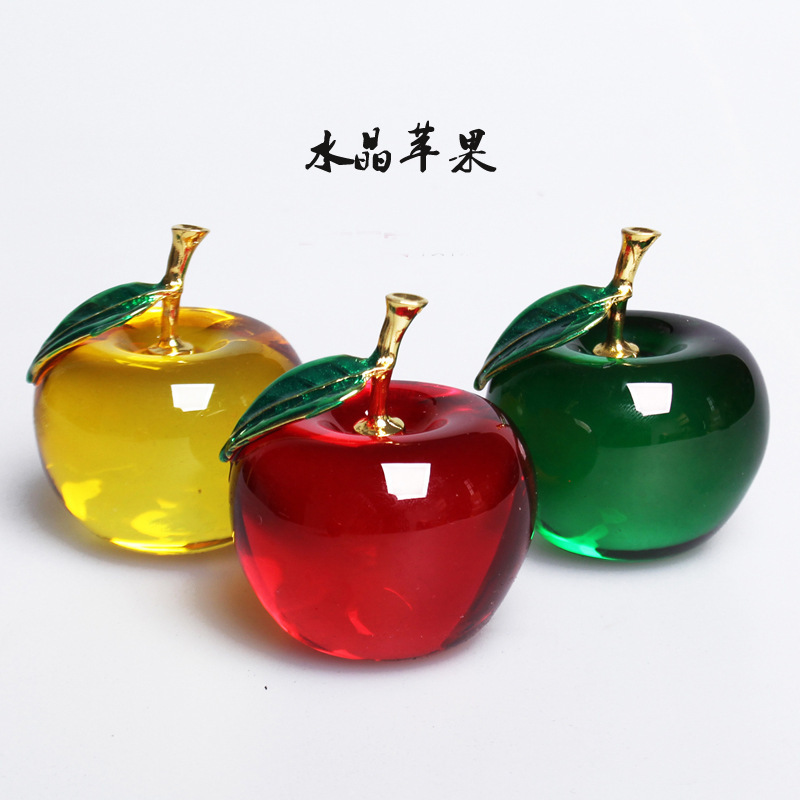 Processing and production of crystal Apple creative gifts holiday decoration crafts Christmas ornaments car home decoration