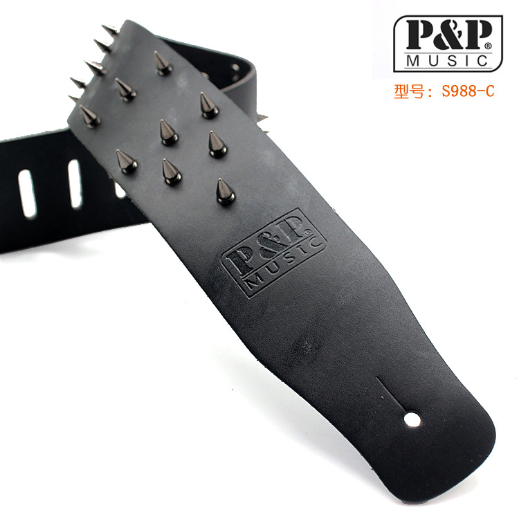 Correa de la guitarra de cuero guitarra eléctrica ancho de banda correa de hombro correa de Bajo correa de guitarra al por mayor