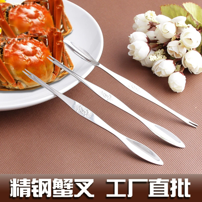 Вилка для крабов из нержавеющей стали Крабовая игла есть Краб инструмент вилка для омаров волосатая Крабовая ложка Вилка ложка для мяса морепродуктов Вилка