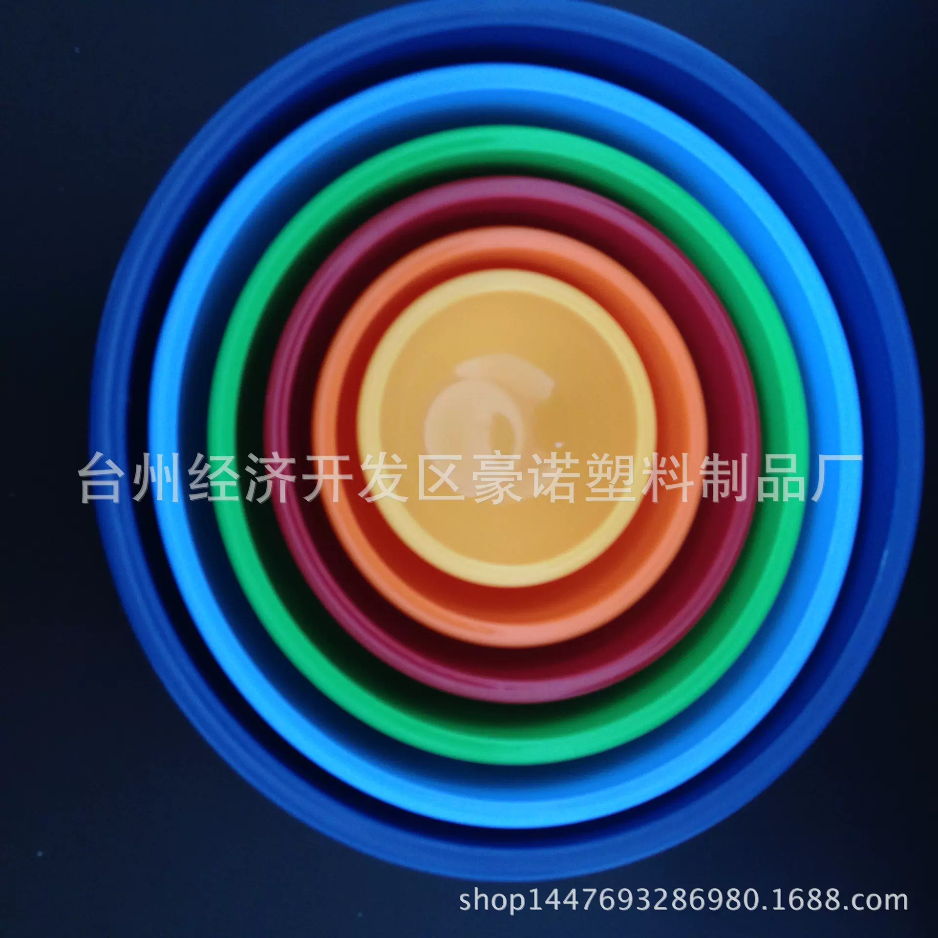 厂家批发塑料碗 6件套 沙拉碗/彩色碗 pp碗圆形保鲜碗厨房搅拌碗