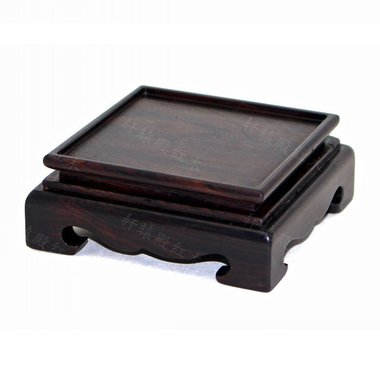 Solid wood Square small base mahogany seal jade seal base Black red sandalwood Jade Handicraft ornaments wooden support