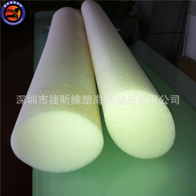 工厂供应高密度海绵柱 卷发海绵棒 白色圆柱体海棉 海绵脚垫