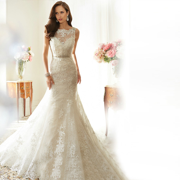 New Product 2025 New Luxury Lace One-Shoulder Backless Slim Fishtail Slim Tail Bridal Wedding Dress