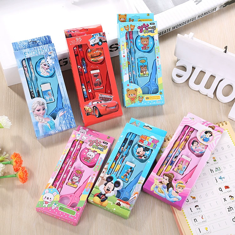 Stationery Set Model 878, children's gift box, 5-piece plastic and cardboard kit
