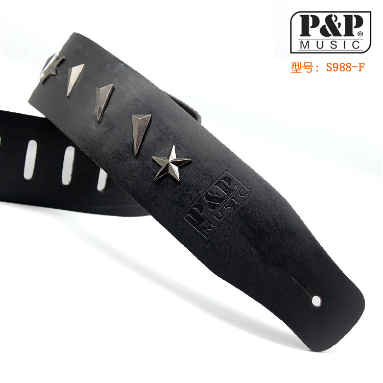 Correa de la guitarra de cuero guitarra eléctrica ancho de banda correa de hombro correa de Bajo correa de guitarra al por mayor