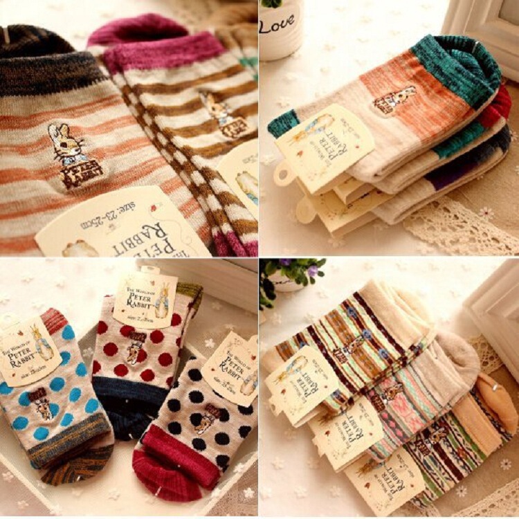 Socks women autumn and winter cute National style wave point rabbit good cotton socks in the tube women's socks manufacturers wholesale pidetu Socks women autumn and winter cute National style wave point rabbit good cotton socks in the tube women's socks manufacturers wholesale pidetu
