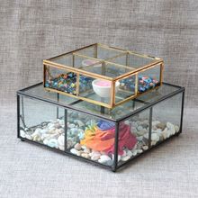 开合封闭式 大小号四格玻璃收纳盒 永生花花盒专业工厂生产不含铅