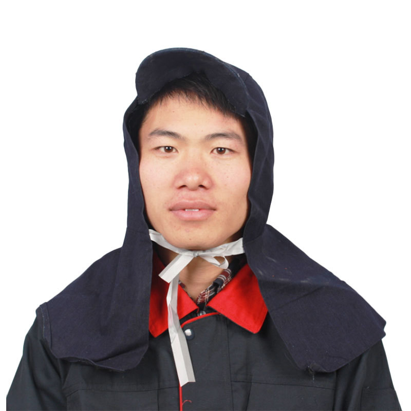 【誉丰】牛仔布披肩帽厂家批发防尘防风耐磨打磨水泥工劳保披肩帽