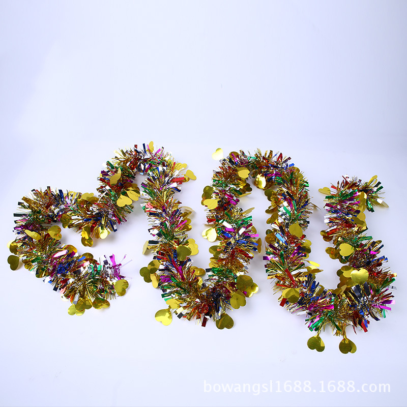 Venta al por mayor Navidad Día de Año Nuevo decoración de vacaciones de alta gama en forma de corazón cinta de lana raya 6 color sola tira 2 m