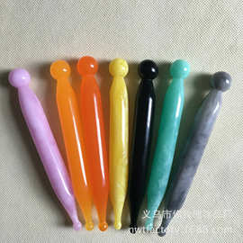 厂家供应蜜蜡眼部按摩笔 拨筋棒 舒筋按摩棒 点穴棒树脂按摩器