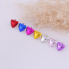 Heart-shaped metal bell keychain pet collar accessory Christmas decoration vacuum plating frosted peach heart bell