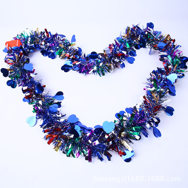 Venta al por mayor Navidad Día de Año Nuevo decoración de vacaciones de alta gama en forma de corazón cinta de lana raya 6 color sola tira 2 m