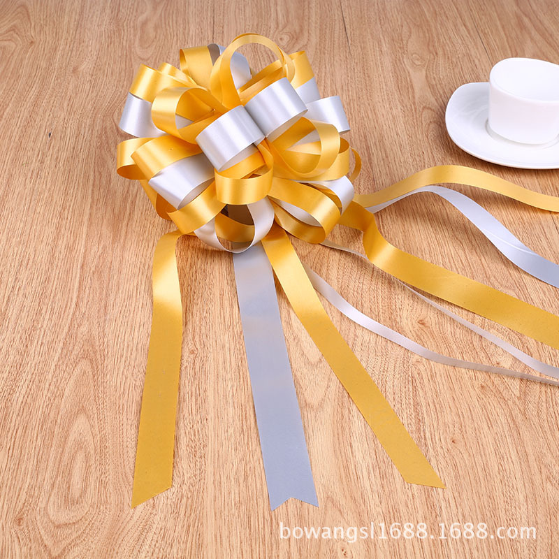 Flor tienda suministros gran perezoso tirar flor material de embalaje de dos colores arco flor bola boda coche mano tirar flor