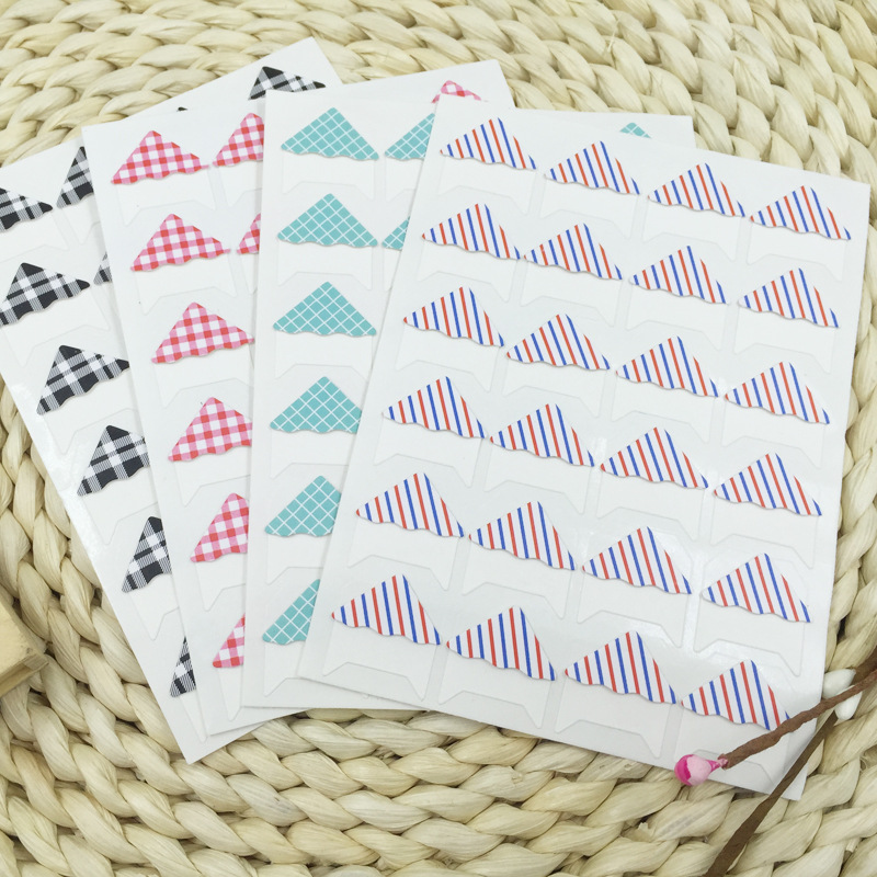 24 estilo retro rayas esquina pegatinas DIY álbum explosión caja foto tarjeta de felicitación pegatinas de esquina fija 4 opcional