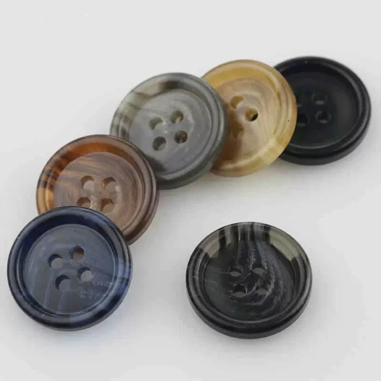 树脂纽扣 黑色四眼钮扣 休闲西装大衣风衣男女西服外套扣子