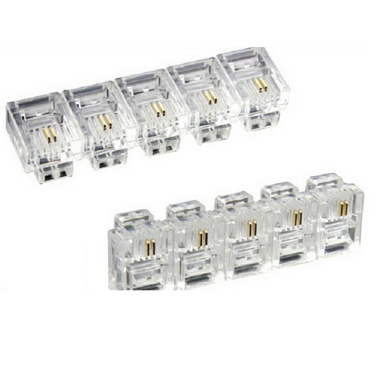 Factory supply RJ11 Crystal Head 2 core phone Crystal Head 2 core phone connector 2 core 6P2C Crystal Head