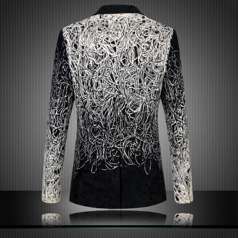 Taobao's New Men's Personalized Silk Series Slim Suit Casual Personalized Small Suit Men's Suit Top