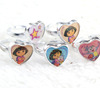 Epoxy resin, sticker, children's plastic acrylic silver ring heart shaped