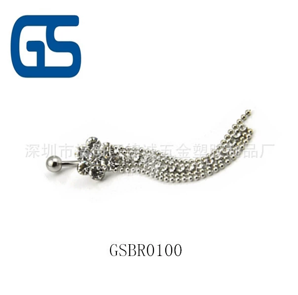 (Cross-border trading), high-end belly button piercing with tassels, flowered