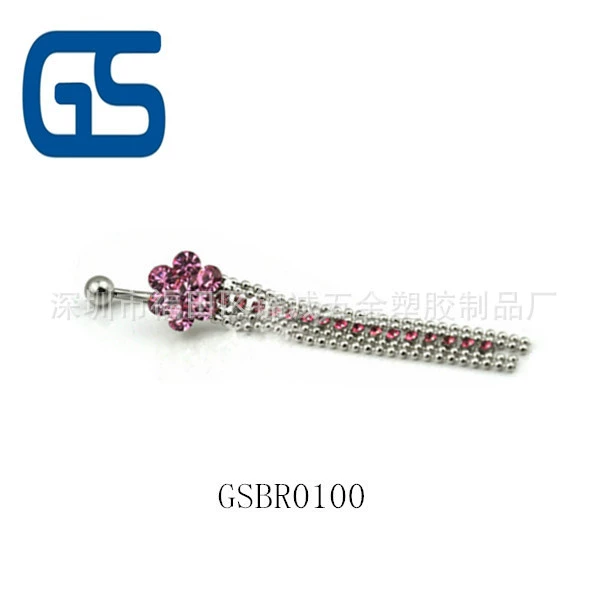 (Cross-border trading), high-end belly button piercing with tassels, flowered