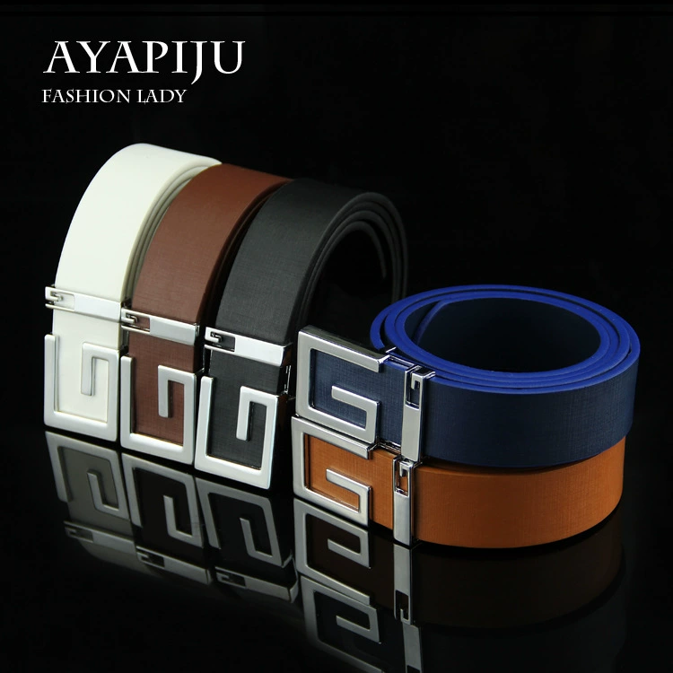 Belt, polyurethane buckle for elementary school students with letters, trousers, simple and elegant design, Korean style