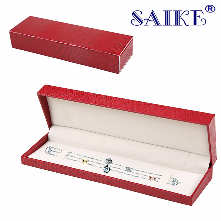 现货批发红色蜥蜴纹充皮纸手链盒项链盒项链盒饰品盒