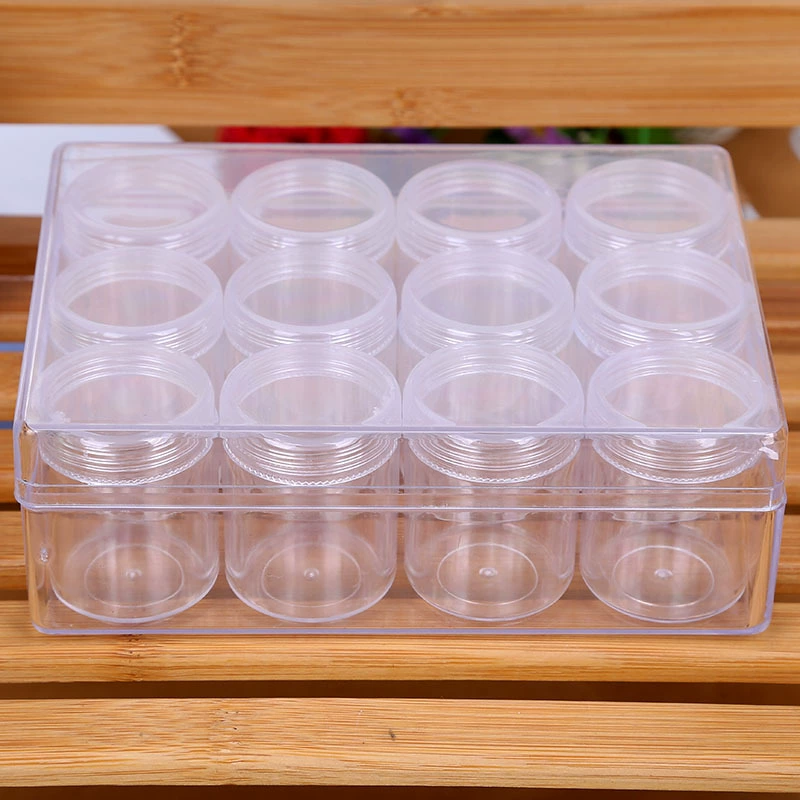 Container, storage system, transparent plastic set, cosmetic cream, 20g, 12 cells