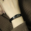 Leather fashionable copper trend universal advanced bracelet, European style, simple and elegant design, high-quality style