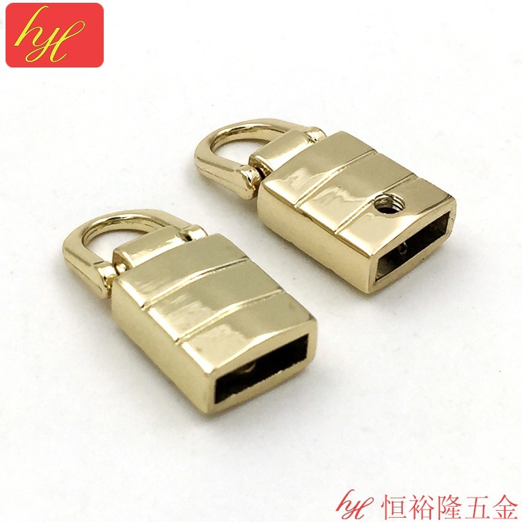 【厂家批发】手袋箱包五金配件恒裕隆金属皮条拉牌 套皮活动拉牌