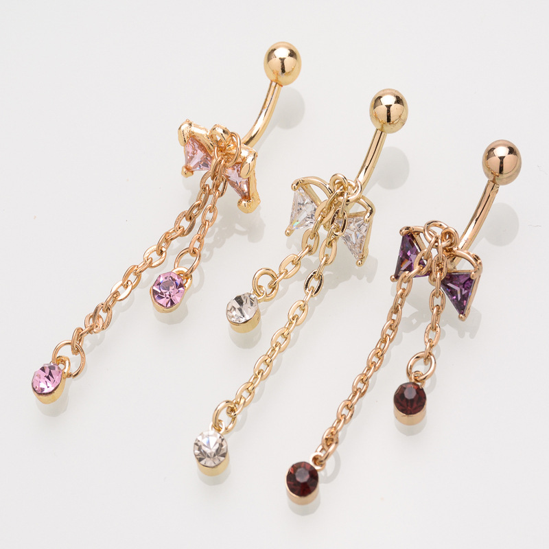 Belly button piercing with bow, physiological accessory, direct factory sales
