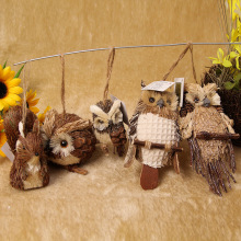 手工草编工艺品猫头鹰球鹰等NIN090306S