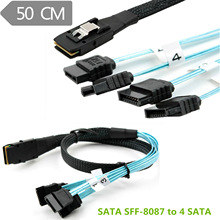 6Gb/s һ����SAS�� Mini sas �D SATA SFF-8087 to 4 SATA 50cm