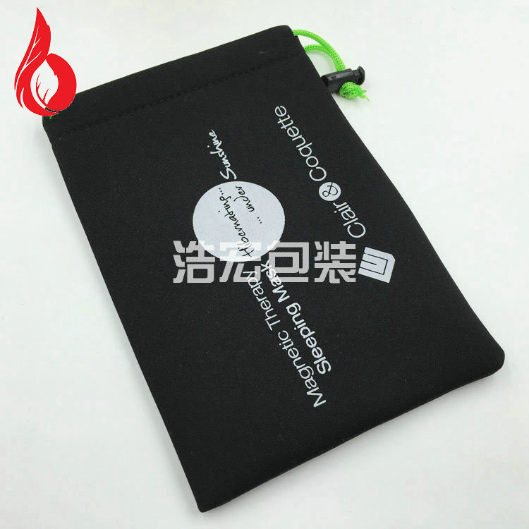 大量销售潜水料顶部单边束口袋防尘防水抽绳移动电源收纳袋