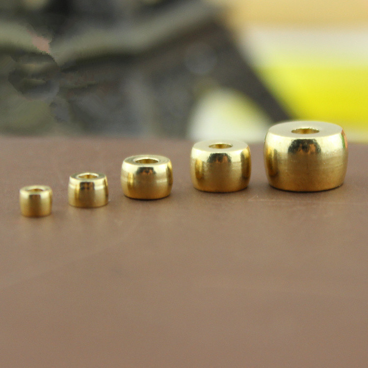 Pure Brass Bucket Beads 3-8mm Copper Tube Beads Rosary Beads DIY Xizang Buddha Beads Accessories Xizang Jewelry Tantric Beads Wholesale