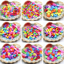 实色亚克力饰品配件儿童DIY串珠益智玩具补充装可穿项链手链成品