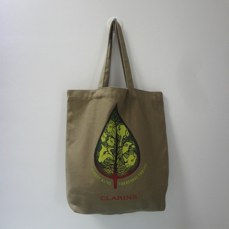 浅咖色有机棉帆布袋【厂】设计制作新款2025【现货】树叶环保布包